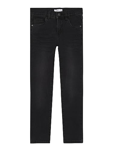 NAME IT Mädchen Nkmrobin Dnmtax Pant Noos Hose, Black Denim, 104 EU von NAME IT