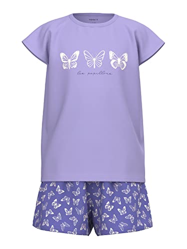 NAME IT Girl's NKFNIGHTSET Cap Butterfly NOOS Schlafanzug, Sand Verbena, 110/116 von NAME IT