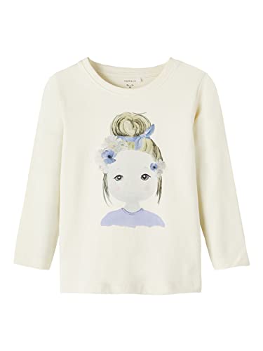 NAME IT Girl's NMFBERRY LS TOP Langarmshirt, Buttercream, 92 von NAME IT