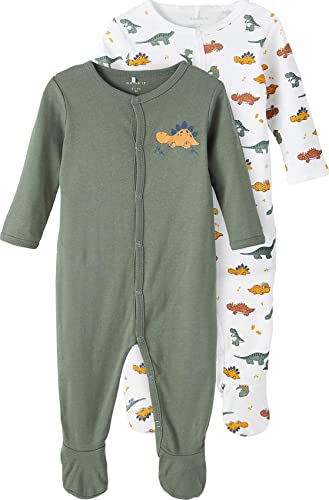 NAME IT Jungen Nbmnightsuit 2p W/F Laurel Dino Noos Schlafanzug, Laurel Wreath, 86 EU von NAME IT