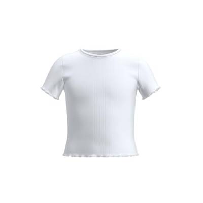 NAME IT Mädchen NKFNORALINA SS Crop TOP NOOS T-Shirt, Bright White, 134/140 cm von NAME IT