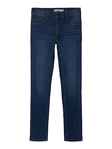 NAME IT Mädchen NKFPOLLY Skinny 9214-IS PB Jeans, Dark Blue Denim, 164 cm von NAME IT
