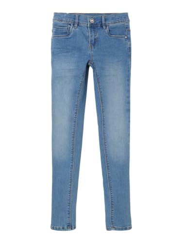 NAME IT Mädchen Nkfpolly Dnmatasis Pant Noos Hose, Light Blue Denim, 92 EU von NAME IT