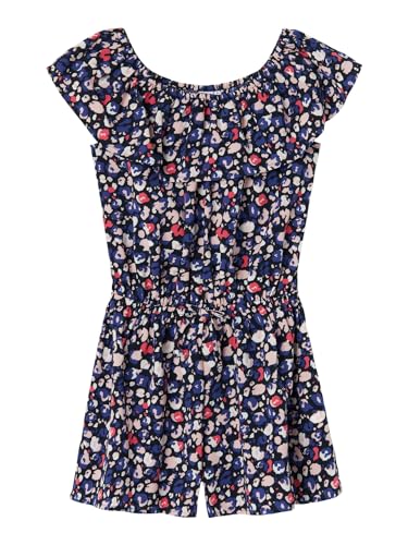 NAME IT Mädchen Nkfvinaya Ss Playsuit Fffff Noos, Dark Sapphire/Print:Leo, 164 von NAME IT