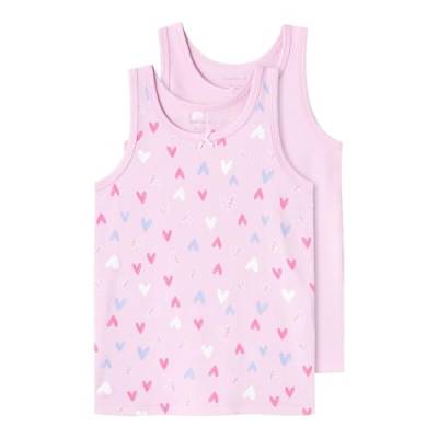 NAME IT Mädchen Nmftank Top 2p Pink Hearts Noos, Pink Lavender, 104 von NAME IT