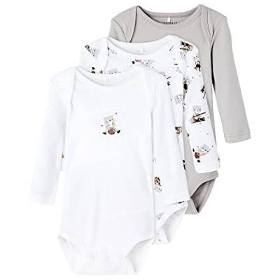 name it Unisex Baby NBNBODY 3P LS Alloy Bear NOOS Body, 50 von NAME IT