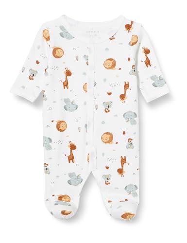 NAME IT Unisex Baby Nbnnightsuit W/F Beige Animal Noos, Bright White, 80 von NAME IT