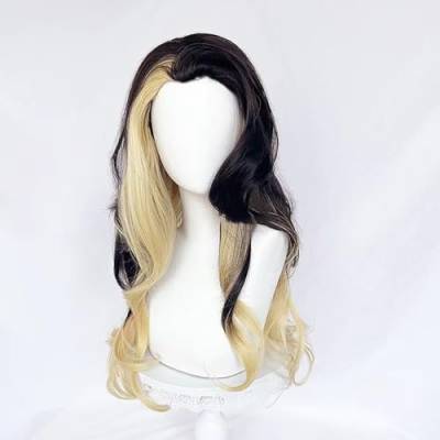 NEZIH Wig Anime Cosplay Coven Ahri Cosplay Perücke Cosplay Ahri Perücke Lang Gewellt Lila Gemischt Braun Perücke Hitzebeständiges Kunsthaar, Mit Perückenkappe, Dekorative Accessoires von NEZIH