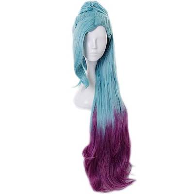 NEZIH Wig Anime Cosplay Spiel Cosplay KDA Seraphine Langer Pferdeschwanz K/DA Seraphine Haarperücke, Geeignet Für Halloween-Party, Nachtleben, Karneval, Anime-Geschenk von NEZIH