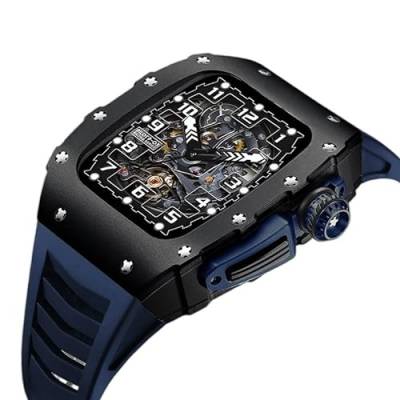 NIBYQ Luxuriöses Gehäuse aus Aluminiumlegierung für Apple Watch 8, 7, 6, SE, 5, 4, Modifikationsset, iWatch-Serie, 44 mm, 45 mm, Gummiband, DIY-Mod-Kit, 45 mm, Achat von NIBYQ