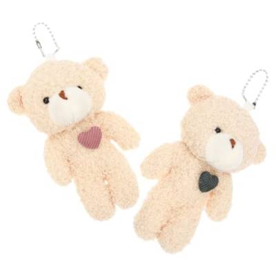 NOLITOY 2st Teddybär-Ornamente Bär Stofftier Ausgestopfte Bärenpuppe Mini-kuscheltiere Gefüllte Schlüsselanhänger Rucksack-Puppe-anhänger Mini-Ornamente Taschen Handtasche Plüsch Fräulein von NOLITOY