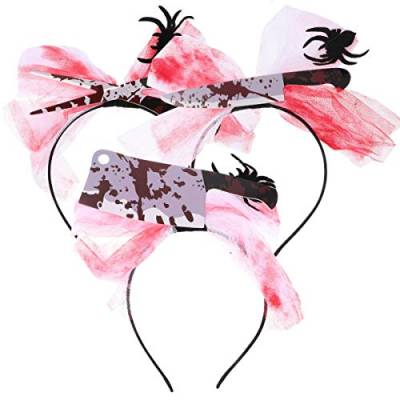 NOLITOY 3 Stk Halloween-kopfschnalle Gruseliges Halloween-stirnband Haarmanschetten Halloween Blutige Kopfbedeckung Kopfschmuck Gruseliges Kostümzubehör Vlies Haarschmuck Küchenmesser von NOLITOY
