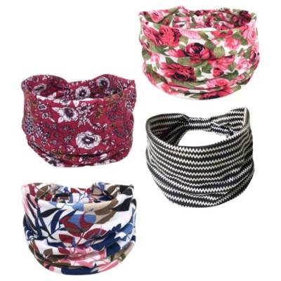 NOLITOY 4 Stück Baumwoll-Stirnband Mehrzweck-Haarband Kopfbedeckung Schal Bandana Für Damen Und Herren von NOLITOY