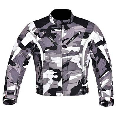 NORMAN Herren Motorrad Motorrad Jacke Wasserfeste Textil mit CE verstärkt camo - Camouflage, Large von NORMAN