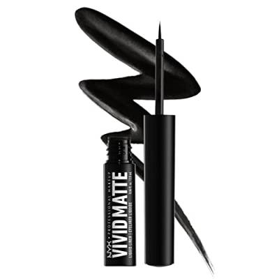 NYX Professional Make Up Vivid Matte Liquid Liner, Eyeliner mit präziser Spitze, Mattes Finish und hochpigmentierte Farbe, Schwarz, 1 Stück von NYX PROFESSIONAL MAKEUP