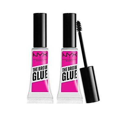 NYX Professional Makeup Brow Glue, Instant Brow Styler, Für Augenbrauen wie laminiert, Doppelpack, Transparent von NYX PROFESSIONAL MAKEUP