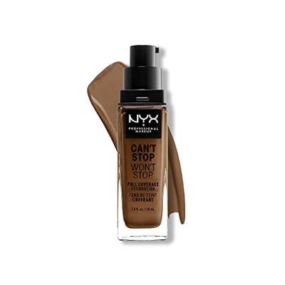 NYX Professional Makeup Can't Stop Won't Stop Full Coverage Foundation, Langanhaltend, Wasserfest, Vegane Formel, Mattierter Teint, Farbton: Deep sable von NYX PROFESSIONAL MAKEUP