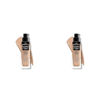 NYX Professional Makeup Can't Stop Won't Stop Full Coverage Foundation, Langanhaltend, Wasserfest, Vegane Formel, Mattierter Teint, Farbton: Natural (Packung mit 2) von NYX PROFESSIONAL MAKEUP