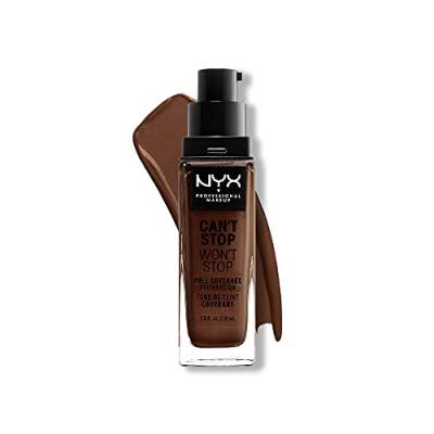 NYX Professional Makeup Can't Stop Won't Stop Full Coverage Foundation, Langanhaltend, Wasserfest, Vegane Formel, Mattierter Teint, Farbton: Warm walnut von NYX PROFESSIONAL MAKEUP