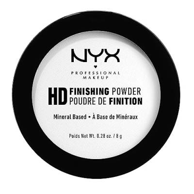 NYX Professional Makeup High Definition Finishing Powder, Gepresstes Puder, Perfektionierte Haut, Mattes Finish, Ölabsorbierend, Vegane Formel, Farbton: Translucent von NYX PROFESSIONAL MAKEUP