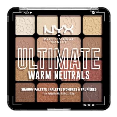 NYX Professional Makeup Lidschattenpalette mit 16 Farbtönen, Intensives und langanhaltendes Finish, Vegane Formel ohne Inhaltsstoffe tierischen Ursprungs, Ultimate Shadow, Farbton: Warm Neutrals von NYX PROFESSIONAL MAKEUP