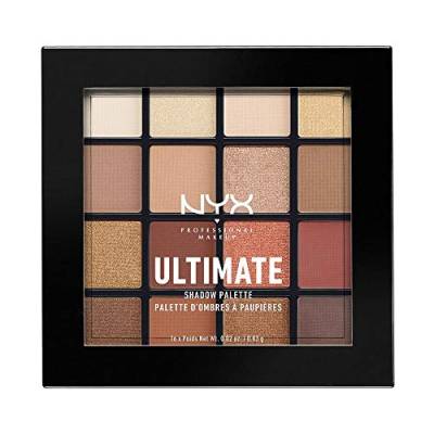 NYX Professional Makeup Lidschattenpalette mit 16 Farbtönen, Intensives und langanhaltendes Finish, Vegane Formel ohne Inhaltsstoffe tierischen Ursprungs, Ultimate Shadow, Farbton: Warm Neutrals von NYX PROFESSIONAL MAKEUP