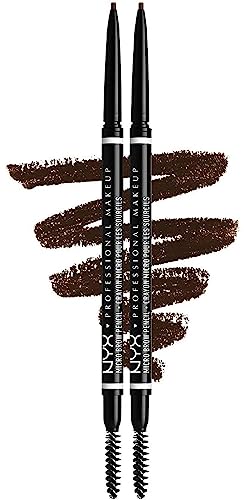 NYX Professional Makeup Micro Brow Pencil Doppelpack, Doppelseitig mit ausdrehbarem Augenbrauenstift und Bürstchen, Vegane Formel, Farbton: Espresso von NYX PROFESSIONAL MAKEUP