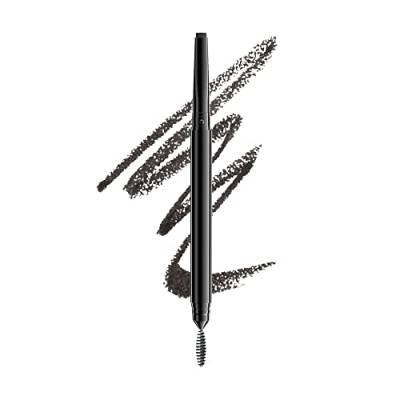 NYX Professional Makeup Augenbrauenstift, Precision Brow Pencil, Beidseitig mit flachem Augenbrauenstift und Bürstchen, Vegane Formel, Farbton: Black von NYX PROFESSIONAL MAKEUP