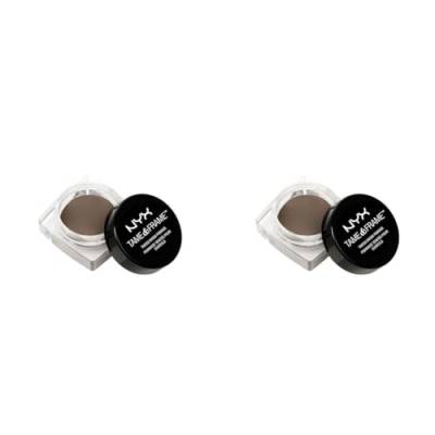 NYX Professional Makeup Tame & Frame Brow Pomade - wasserfeste Augenbrauenpomade, wischfestes Gel in 5 Farbtönen, für Haut und Härchen, 5g, Brunette 03 (Packung mit 2) von NYX PROFESSIONAL MAKEUP