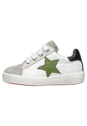 Naturino Annie Zip-Sneakers aus Leder und Veloursleder mit Stern-Patch-Weiß, weiß 24 von Naturino
