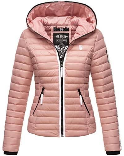 Navahoo Damen Jacke Steppjacke Übergangsjacke gesteppt Herbst Kapuze B811 [B811-Kim-Pri-Powder-Rose-Gr.XS] von Navahoo