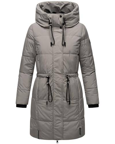 Navahoo Damen Wintermantel kurzer Steppmantel mit Kapuze Zuckertatze XIV Grey Gr. XL von Navahoo