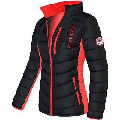 Nebulus Damen Jacke GRAFFITY, warme Outdoorjacke, praktische & vielseitige Übergangs- & Winterjacke, schwarz-rot - XL/42 von Nebulus