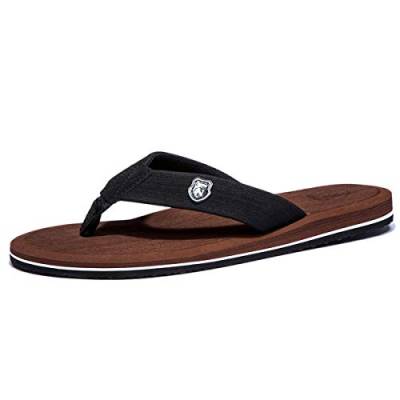 NewDenBer Herren Flip Flops Surfen Zehentrenner Beach Pool Sandalen (50 EU, Braun) von NewDenBer