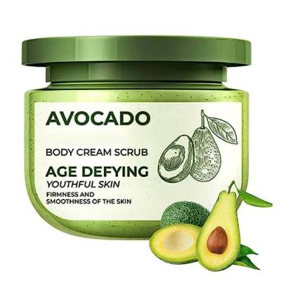 GFOUK Avocado-Körpercreme-Peeling, Avocado-Peeling, Himalaya-Salz, Körperpeeling, Anti-Cellulite-Körperpeeling für Frauen, Körperpeeling für Frauen, Peeling (1 Stück) von Niblido