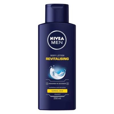 NIVEA MEN Vitalisierende Bodylotion, vitalisierende Körperpflege spendet 24+ Stunden Feuchtigkeit, Körperlotion mit Vitamin E für intensiv gepflegte Haut (250 ml) von Nivea Men