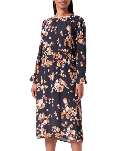 Noa Noa Damen Aliann Dress, Print Navy/Brown, 38 EU von Noa Noa