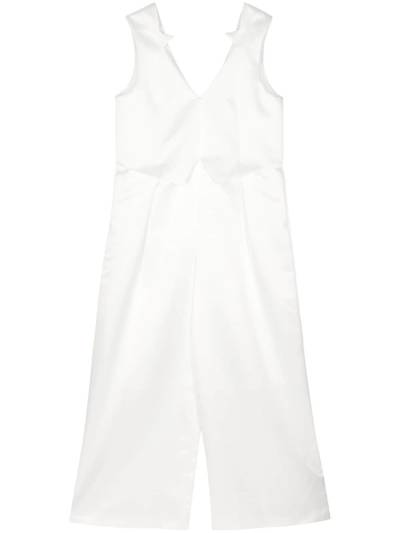 Noir Kei Ninomiya sleeveless satin jumpsuit - Weiß von Noir Kei Ninomiya