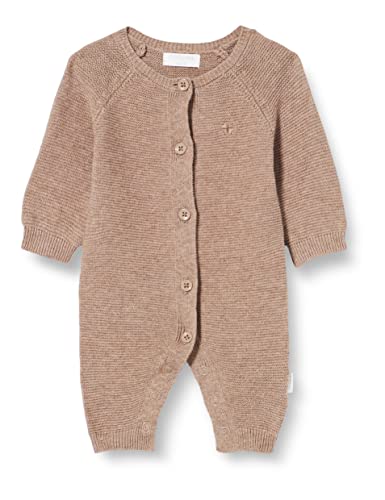 Noppies Baby Unisex Baby Playsuit Monrovia Long Sleeve Overalls, Taupe Melange-P757, 56 von Noppies