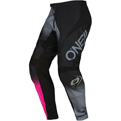 O'NEAL | Frauen Motocross-Hose | Enduro MX | Maximale Bewegungsfreiheit, Leichtes, Atmungsaktives und langlebiges Design | Women's Pants Element Racewear V.22 | Damen | Schwarz Grau Pink | Größe 30 von O'NEAL
