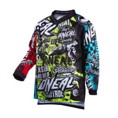 O'NEAL | Motocross-Shirt langarm | Kinder | MX MTB Mountainbike | Leichtes Material, ergonomischer Slim Fit Schnitt für perfekte Passform | Element Youth Jersey Wild V.22 | Multi | XS von O'NEAL