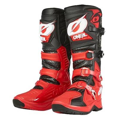 O'NEAL | Motocross-Stiefel | Enduro Motorrad | Anti-Rutsch Außensohle für maximalen Grip, Hitzeschutz aus hochwertigem Mikrofaser | RMX PRO Boot V.24 | Erwachsene | Schwarz Rot | Größe 42 von O'NEAL