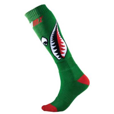 O'NEAL | Mountainbike Motocross Socken | MTB Downhill Freeride | Schweißabsorbierend, Verstärkter Fersen & Sohlenbereich | Pro MX Bomber Damensocke | Unisex | Erwachsene | Grün Rot Weiß | One Size von O'NEAL