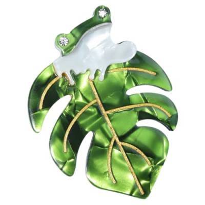 OATIPHO Acrylbrosche tiermotive damen accessoires neuartige Broschennadeln Monstera-Blätter-Brosche schmücken Froschbrosche für Mädchen Anstecknadel mit Tiermotiv Schal Zubehör Rucksack von OATIPHO