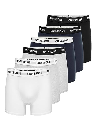 ONLY & SONS Herren Boxershorts ONSFITZ SOLID Black Trunk 7er Pack XS - XXL, Größe:L, Farbe:Black 2 Black 2 Navy 1 White 2 MGM 22028438 von ONLY & SONS