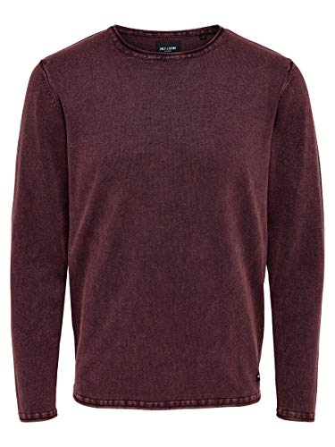 ONLY & SONS Herren ONSGARSON 12 WASH Crew Knit NOOS Strickpullover, Fudge, Small von ONLY & SONS