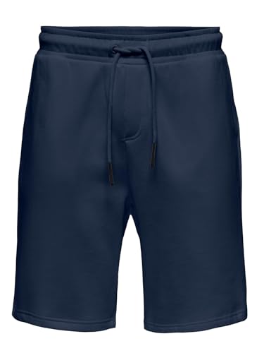 ONLY & SONS Herren Sweatshorts Bermuda ONSCeres Kurze Sweathose 22019490 Dress Blues M von ONLY & SONS