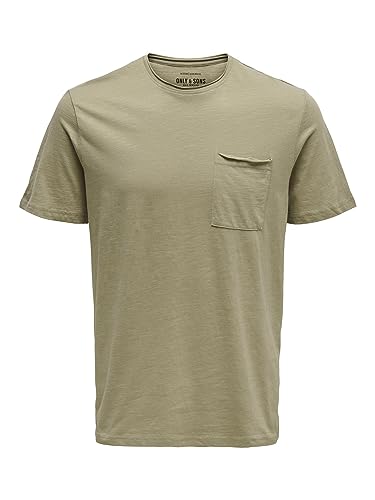 ONLY & SONS Male T-Shirt Regular Fit Taschen- von ONLY & SONS