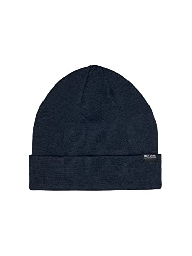 ONLY & SONS Herren ONSEVAN Life Knit Beanie NOOS Hut, Dark Navy, ONE Size von ONLY & SONS