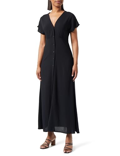 ONLY Damen Maxi Viskose Kleid mit Knopfleiste Onlnova Life Mollie Long 15317841 Black M von ONLY